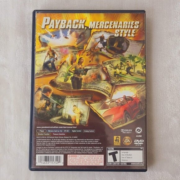 Mercenaries 2: World in Flames Sony PlayStation 2 PS2 Video Game 2008 w/ Manual - Picture 4 of 7